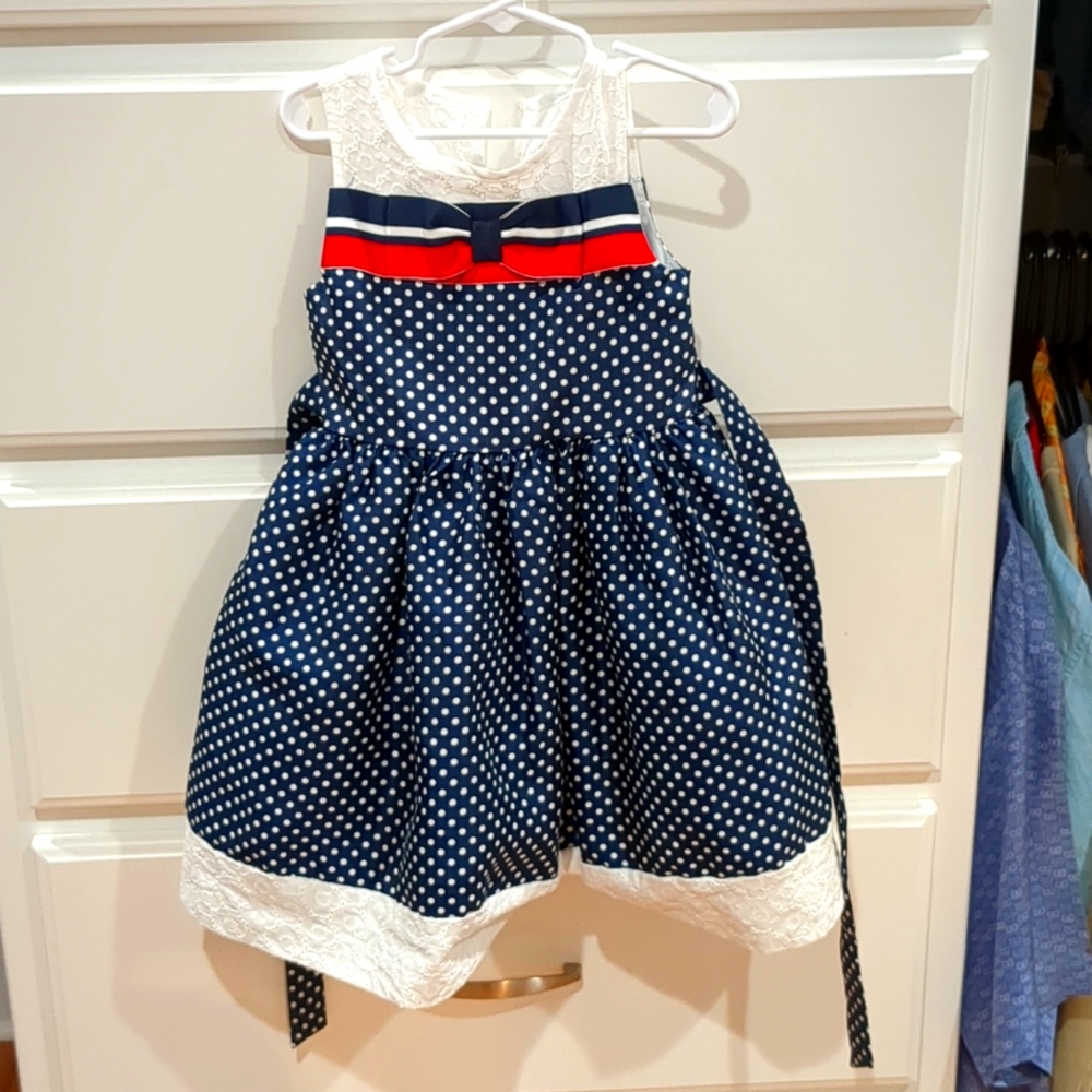 3/$15 Blue and white polka dots dress